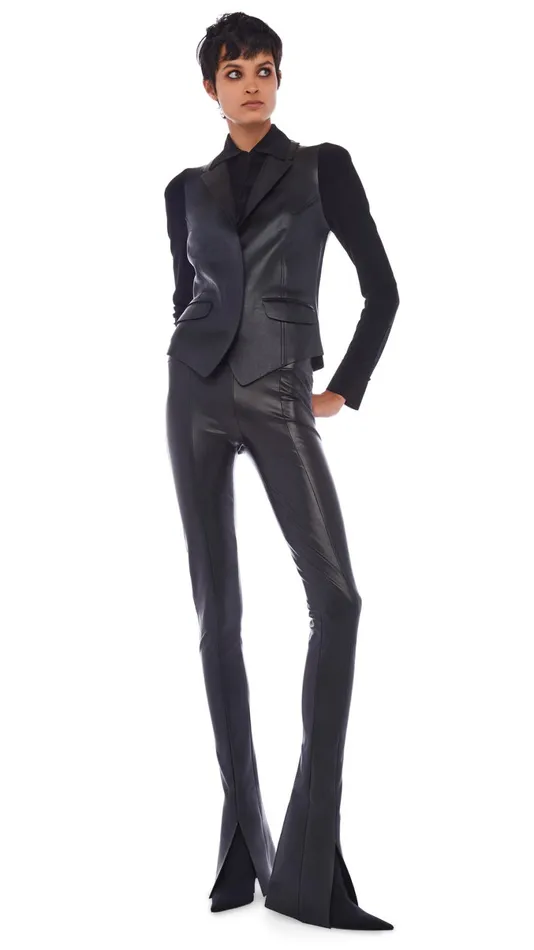 Norma Kamali Tops NK SHIRT W COLLAR STAND Black 8211 Clothing