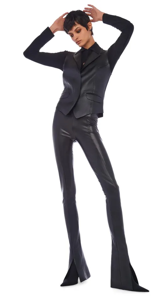 Norma Kamali Tops NK SHIRT W COLLAR STAND Black 8211 Clothing