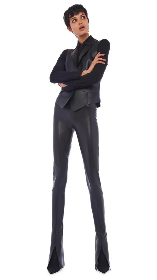 Norma Kamali Tops NK SHIRT W COLLAR STAND Black 8211 Clothing