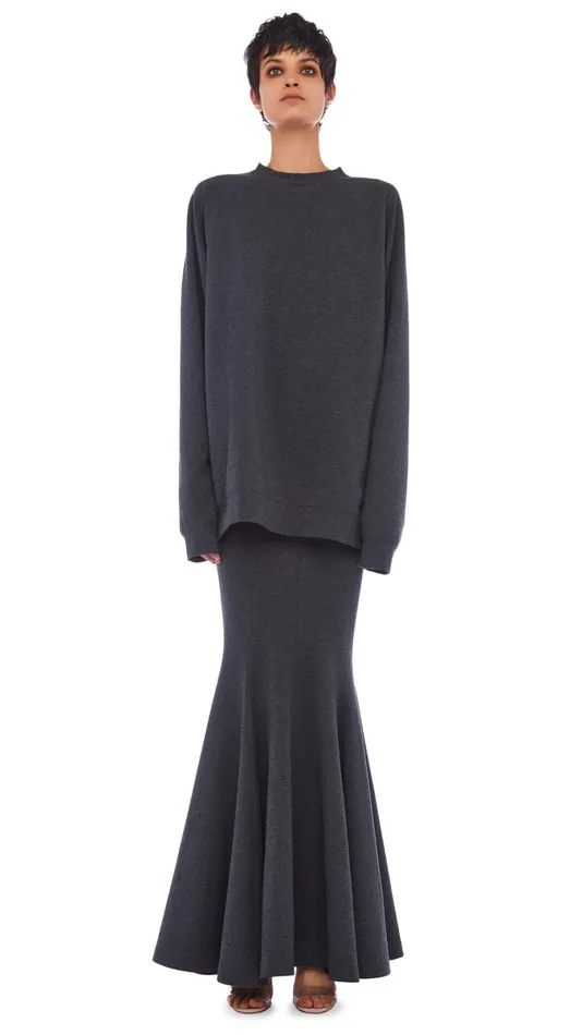 Norma Kamali Tops OS RAGLAN SLEEVE MINI DRESS Dark Heather Grey 8211 Clothing Norma Kamali Tops OS RAGLAN SLEEVE MINI DRESS Dark Heather Grey 8211 Clothing