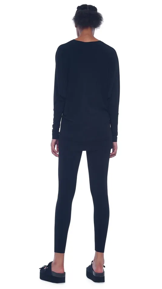 Norma Kamali Tops V NECK DOLMAN TOP Black 8211 Clothing