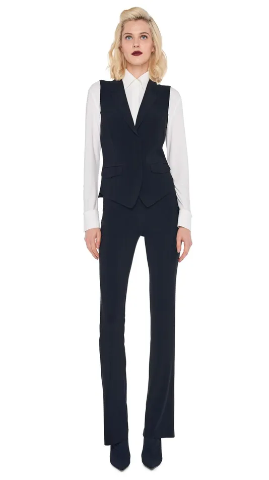 Norma Kamali Wardrobe BOOT PANT With VEST WITH LAPEL 8211 Clothing