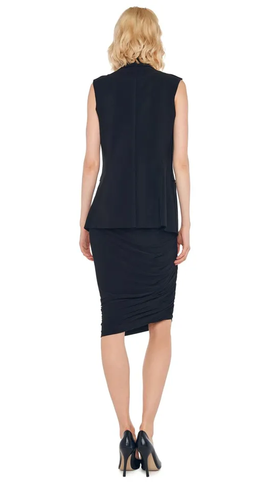 Norma Kamali Wardrobe DIANA DRESS TO KNEE With SLEEVELESS SINGLE BREASTED JACKET 8211 Clothing Norma Kamali Wardrobe DIANA DRESS TO KNEE With SLEEVELESS SINGLE BREASTED JACKET 8211 Clothing