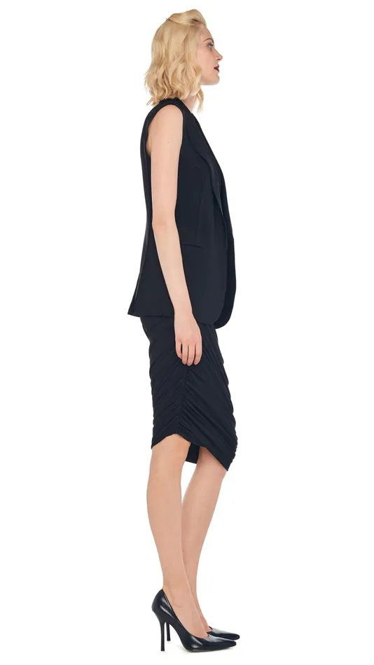 Norma Kamali Wardrobe DIANA DRESS TO KNEE With SLEEVELESS SINGLE BREASTED JACKET 8211 Clothing Norma Kamali Wardrobe DIANA DRESS TO KNEE With SLEEVELESS SINGLE BREASTED JACKET 8211 Clothing