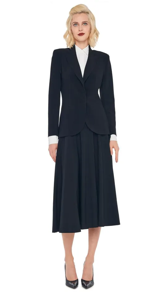 Norma Kamali Wardrobe GRACE SKIRT With CLASSIC SINGLE BREASTED JACKET 8211 Clothing Norma Kamali Wardrobe GRACE SKIRT With CLASSIC SINGLE BREASTED JACKET 8211 Clothing