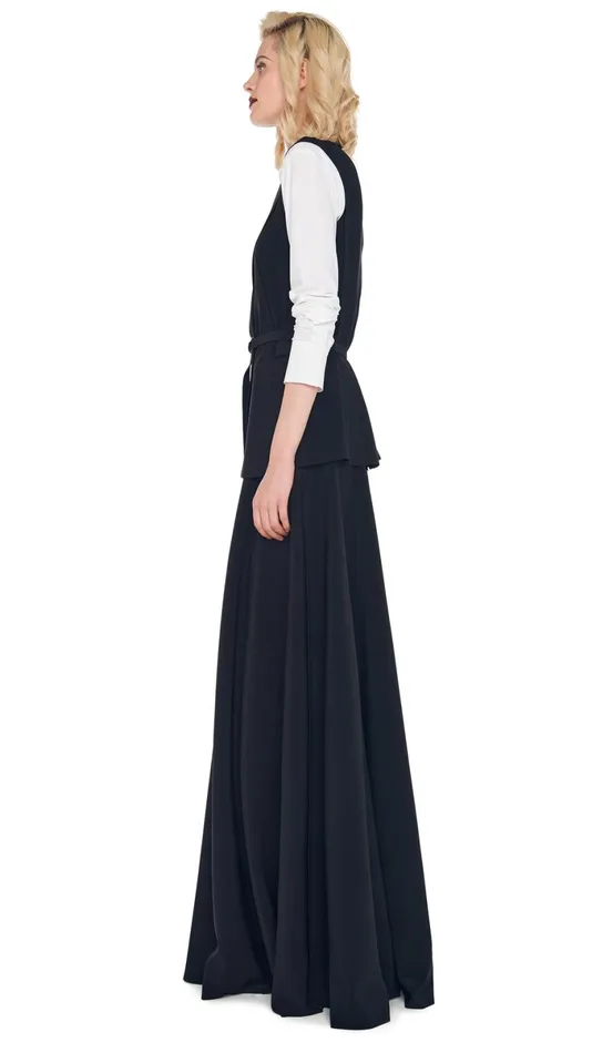 Norma Kamali Wardrobe LONG GRACE SKIRT With SLEEVELESS SINGLE BREASTED JACKET 8211 Clothing Norma Kamali Wardrobe LONG GRACE SKIRT With SLEEVELESS SINGLE BREASTED JACKET 8211 Clothing