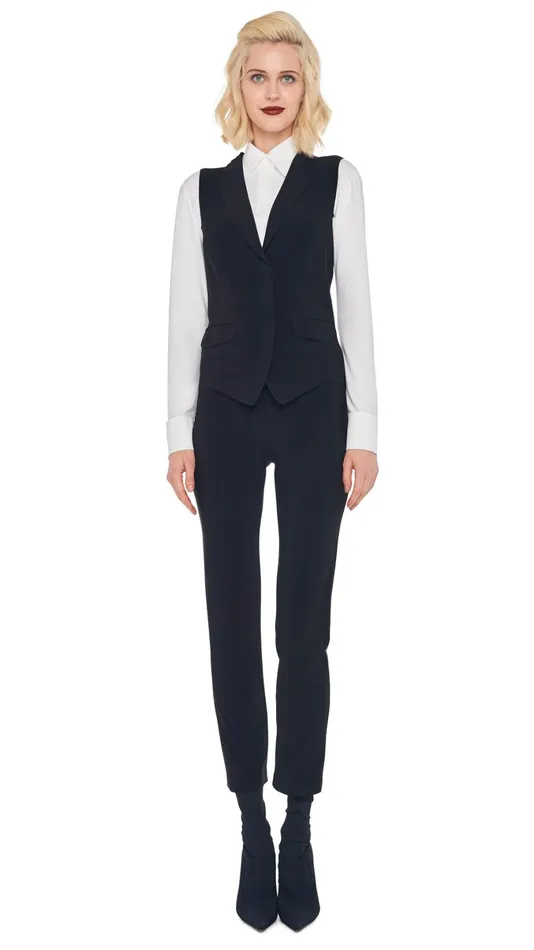 Norma Kamali Wardrobe PENCIL PANT With VEST WITH LAPEL 8211 Clothing