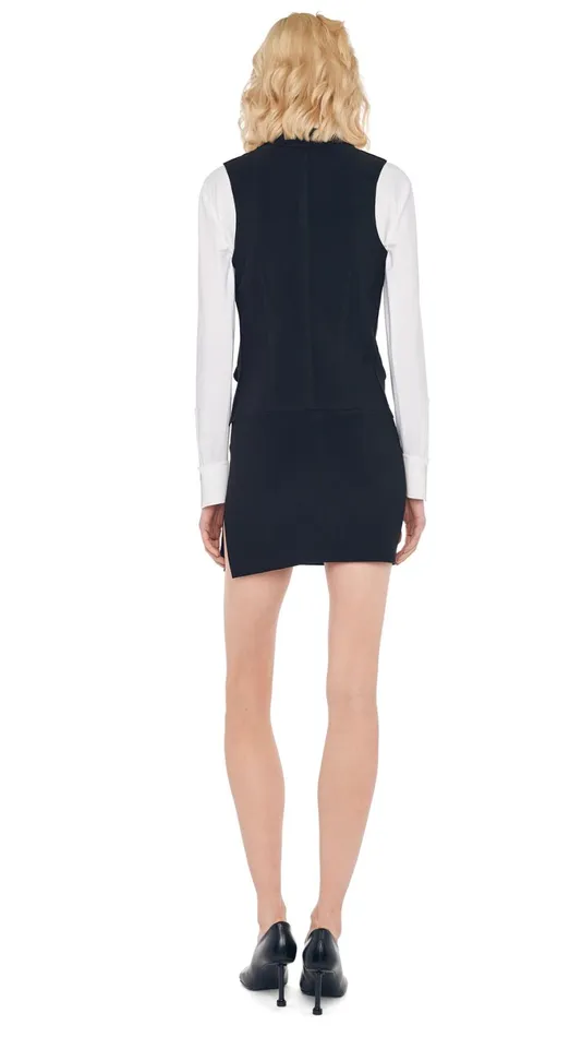 Norma Kamali Wardrobe SIDE SLIT MINI SKIRT With VEST WITH LAPEL 8211 Clothing Norma Kamali Wardrobe SIDE SLIT MINI SKIRT With VEST WITH LAPEL 8211 Clothing