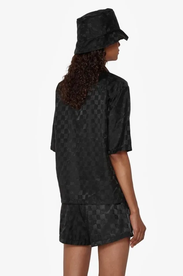 Nylon Monogram Cropped Shirt Black Women MISBHV Tops