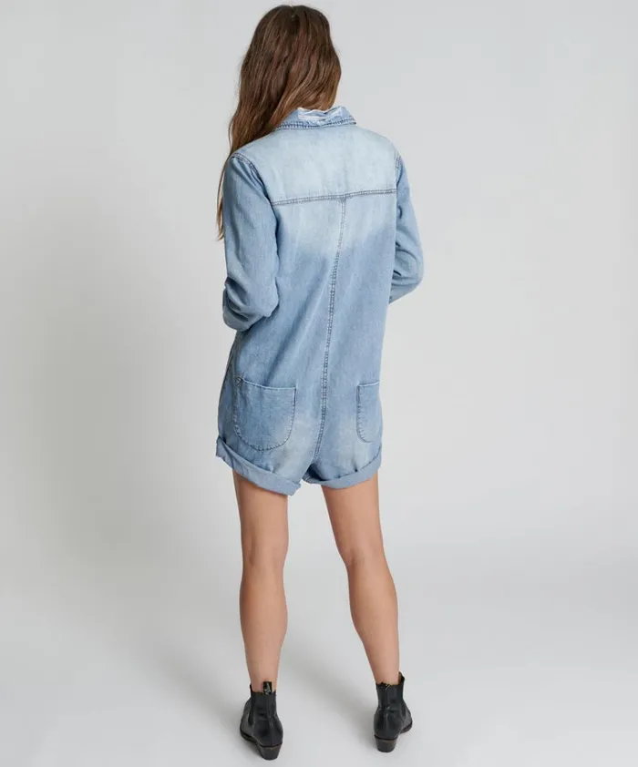 OCEAN CHAMBRAY PROPHECY JUMPSUIT Women One Teaspoon Denim Jumpsuits OCEAN CHAMBRAY PROPHECY JUMPSUIT Women One Teaspoon Denim Jumpsuits
