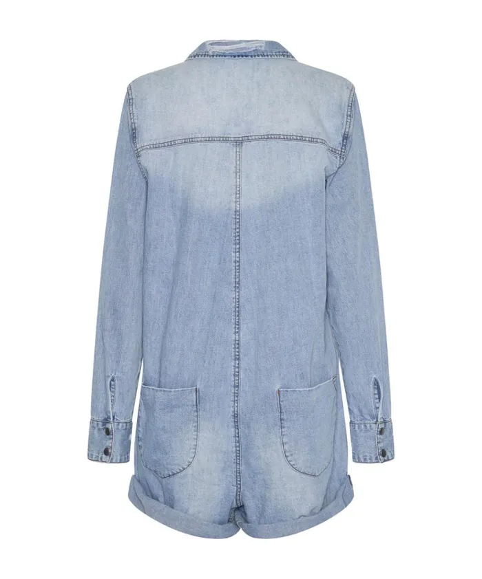 OCEAN CHAMBRAY PROPHECY JUMPSUIT Women One Teaspoon Denim Jumpsuits OCEAN CHAMBRAY PROPHECY JUMPSUIT Women One Teaspoon Denim Jumpsuits