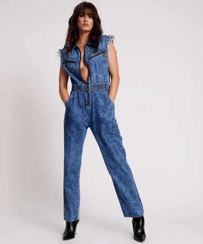 OLIVIA SLEEVELESS OVERALL Women One Teaspoon Denim Jumpsuits