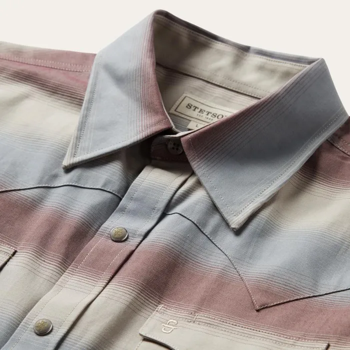 Ombre Stripe Twill Shirt Ombre Stripe Twill Shirt Men Stetson Modern Cut