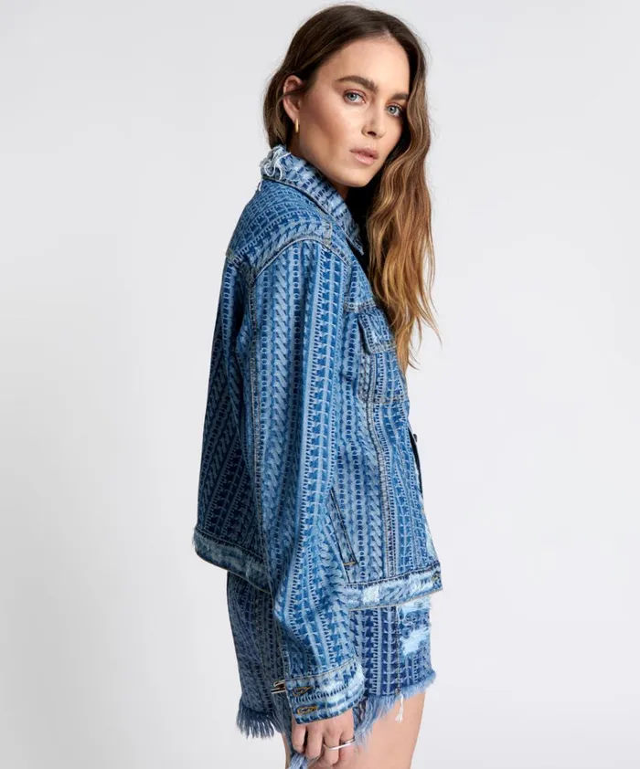 ON REPEAT DENIM TRUCKER JACKET Women One Teaspoon Denim Jackets ON REPEAT DENIM TRUCKER JACKET Women One Teaspoon Denim Jackets
