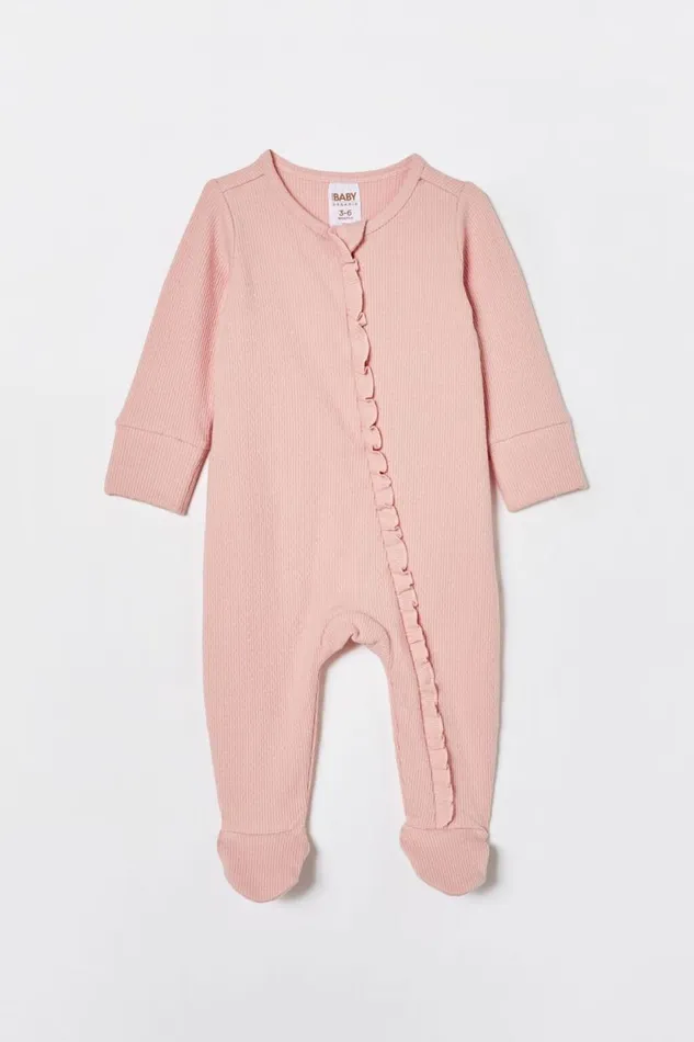 Organic Pointelle Ruffle Zip All In One Zephyr Baby Cotton On Rompers and Bubbysuits Organic Pointelle Ruffle Zip All In One Zephyr Baby Cotton On Rompers and Bubbysuits
