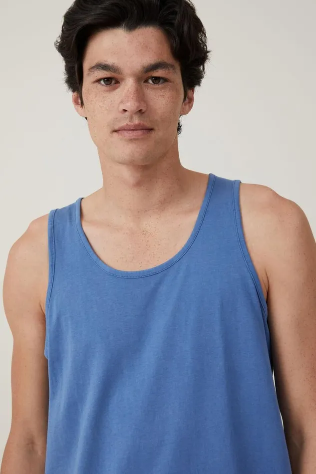 Organic Tank Washed Cobalt Men Cotton On Tees and Tanks Organic Tank Washed Cobalt Men Cotton On Tees and Tanks