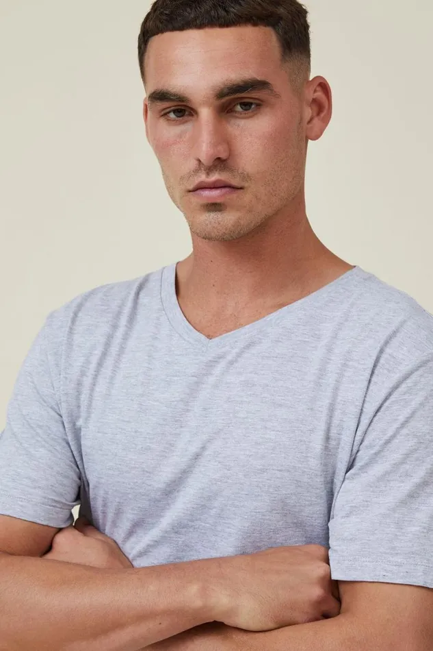 Organic VNeck TShirt Light Grey Marle Men Cotton On Tees and Tanks Organic VNeck TShirt Light Grey Marle Men Cotton On Tees and Tanks