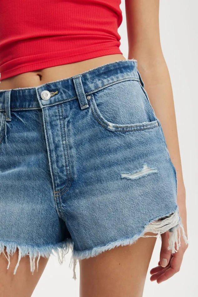 Original Cut Off Denim Short Blue Haze Rip Women Cotton On Shorts Original Cut Off Denim Short Blue Haze Rip Women Cotton On Shorts