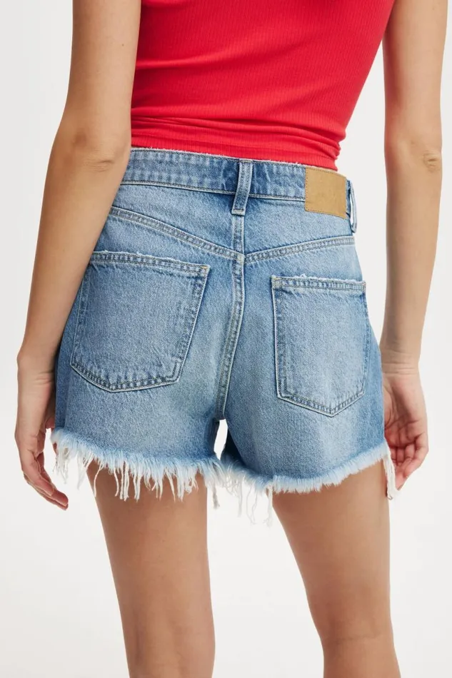 Original Cut Off Denim Short Blue Haze Rip Women Cotton On Shorts Original Cut Off Denim Short Blue Haze Rip Women Cotton On Shorts