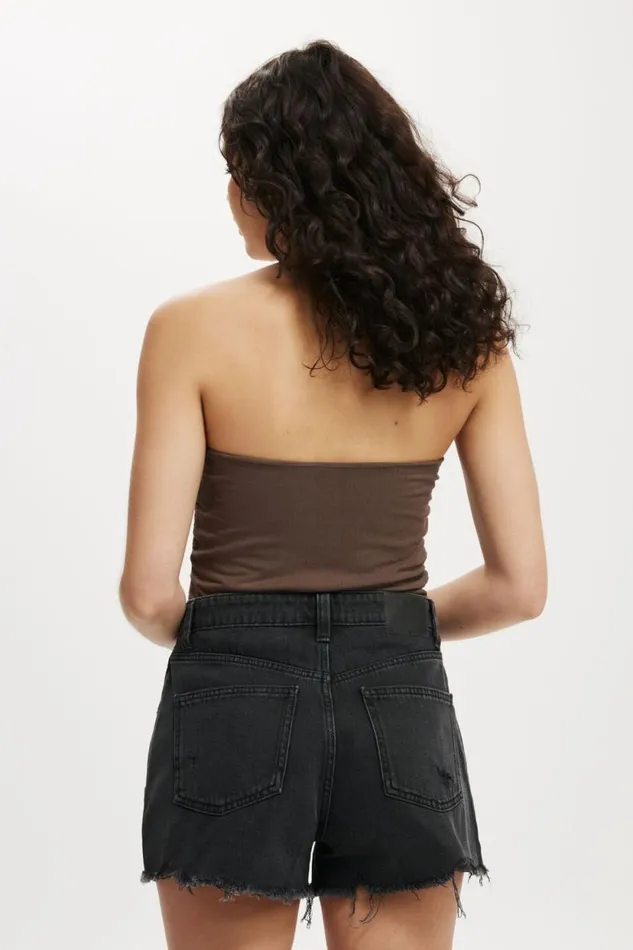 Original Cut Off Denim Short Graphite Black Worn Women Cotton On Shorts Original Cut Off Denim Short Graphite Black Worn Women Cotton On Shorts
