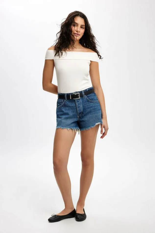 Original Cut Off Denim Short Lunar Blue Worn Women Cotton On Shorts Original Cut Off Denim Short Lunar Blue Worn Women Cotton On Shorts