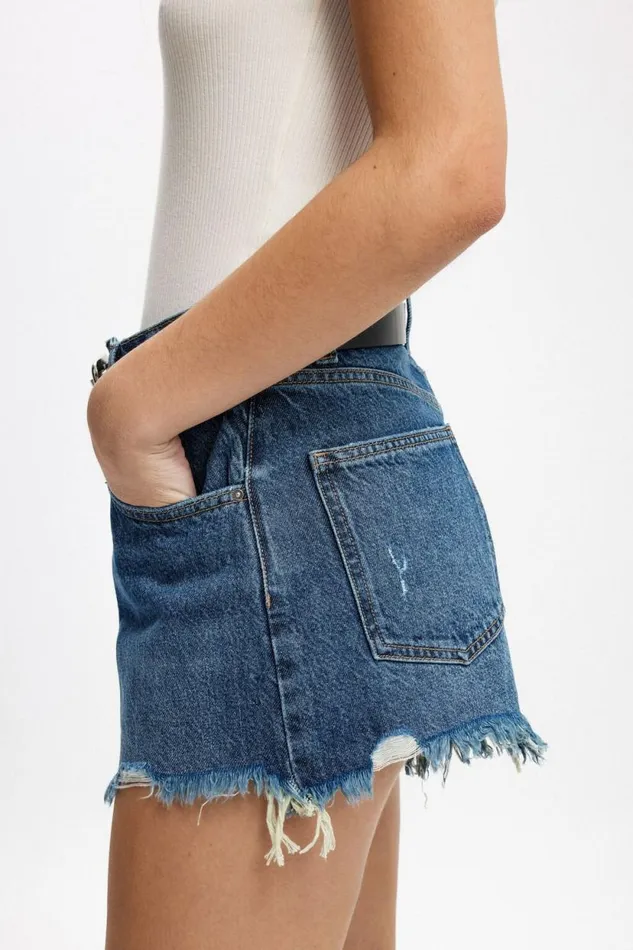 Original Cut Off Denim Short Lunar Blue Worn Women Cotton On Shorts Original Cut Off Denim Short Lunar Blue Worn Women Cotton On Shorts