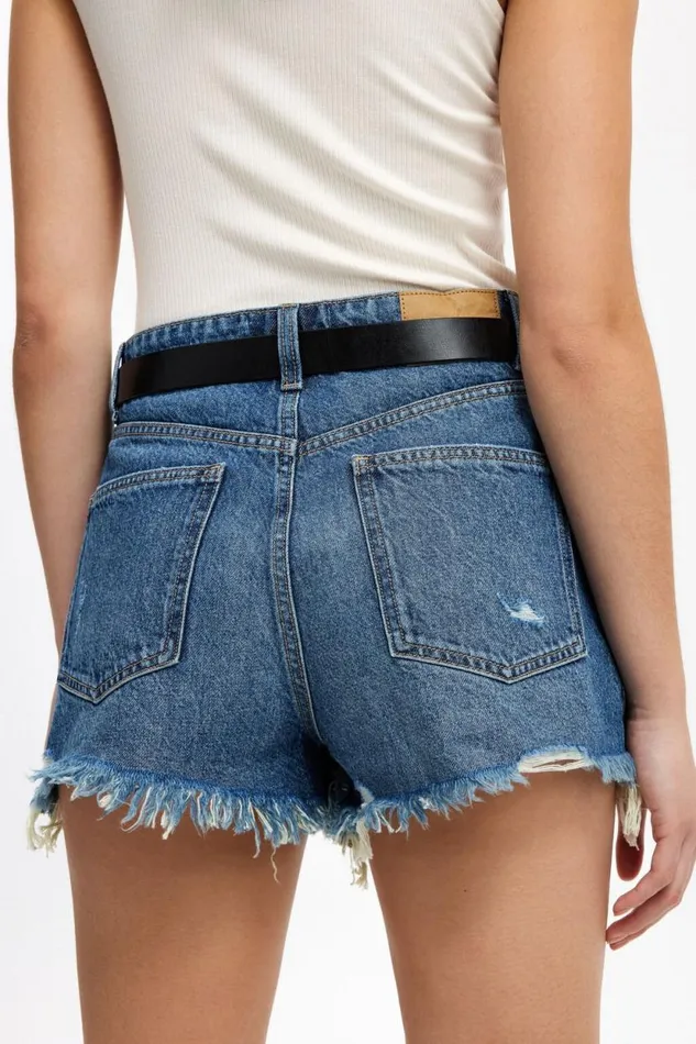 Original Cut Off Denim Short Lunar Blue Worn Women Cotton On Shorts Original Cut Off Denim Short Lunar Blue Worn Women Cotton On Shorts