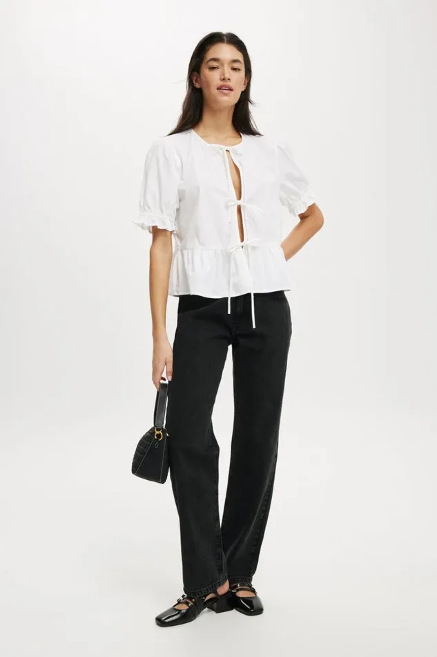 Original Straight Jean Graphite Black Women Cotton On Pants