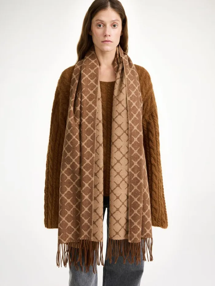 Ortega CashmereBlend Scarf Bison Women By Malene Birger Scarves