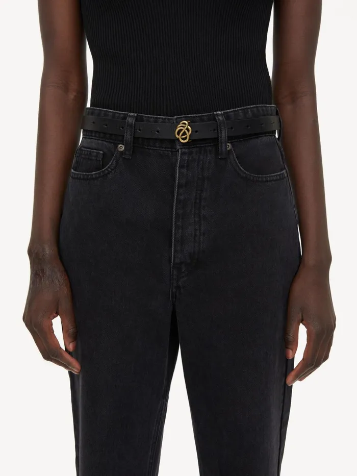 Ouma Leather Belt Black Women By Malene Birger Belts