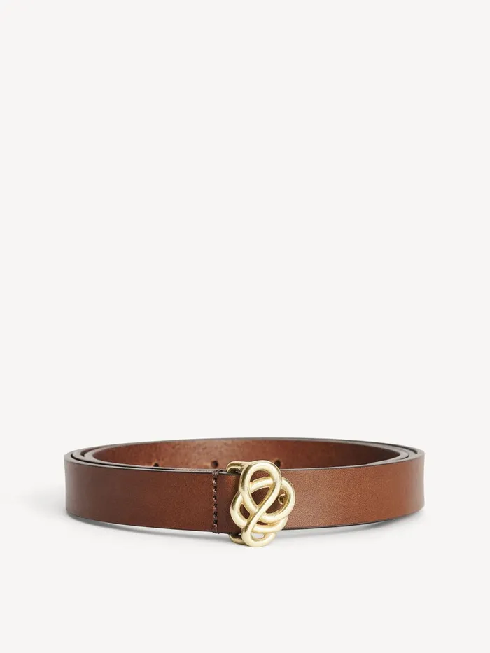 Ouma Leather Belt Dark Brown Women By Malene Birger Belts