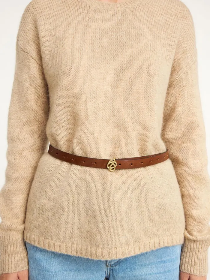 Ouma Leather Belt Dark Brown Women By Malene Birger Belts
