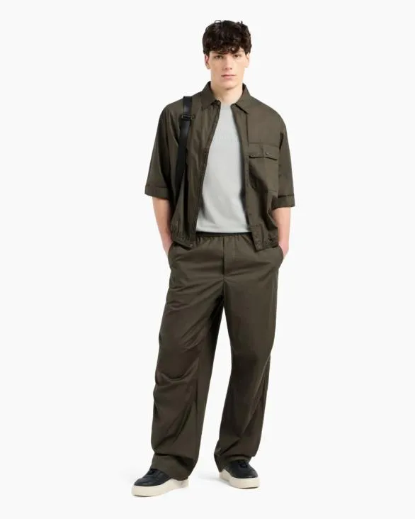 Oversized Cotton Trousers Green Men Armani Trousers And Shorts Oversized Cotton Trousers Green Men Armani Trousers And Shorts