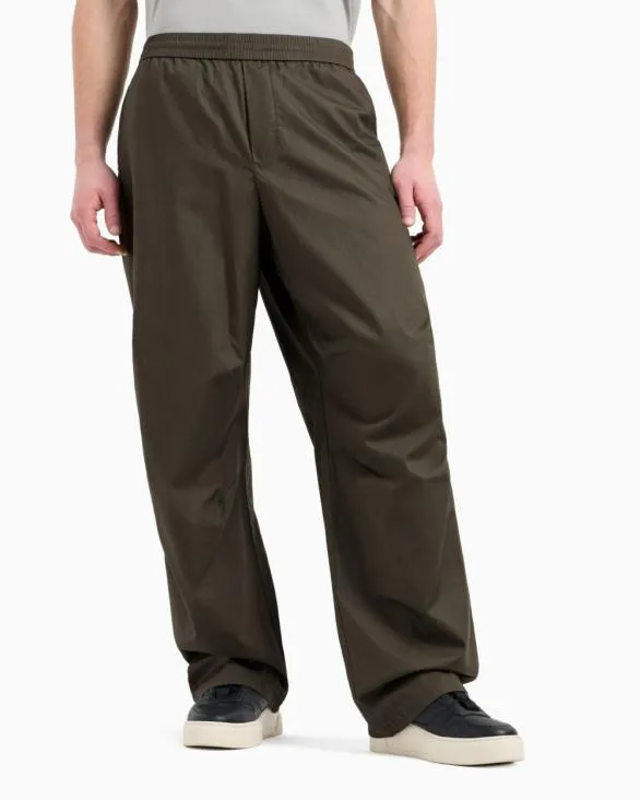 Oversized Cotton Trousers Green Men Armani Trousers And Shorts Oversized Cotton Trousers Green Men Armani Trousers And Shorts