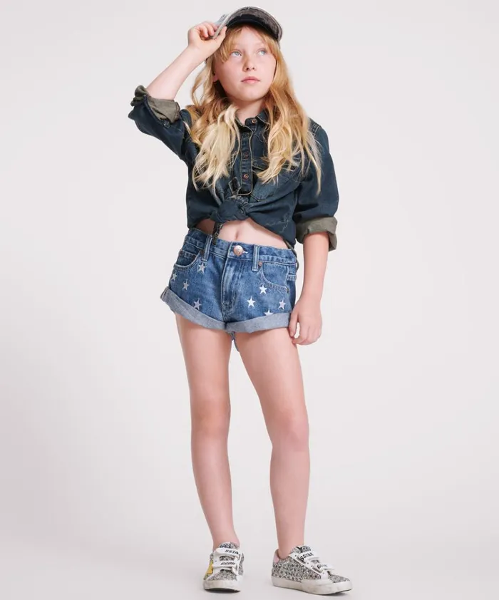 PACIFICA KIDS DENIM BANDIT SHORTS Kids One Teaspoon Kids