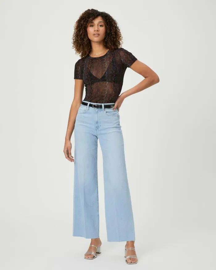 PAIGE Denim Women Anessa 31 Inch Wide Leg Jean 8211 Martini