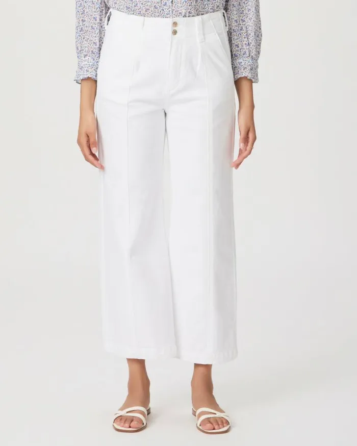 PAIGE Denim Women Brooklyn Crop Wide Leg Pant 8211 Crisp White PAIGE Denim Women Brooklyn Crop Wide Leg Pant 8211 Crisp White