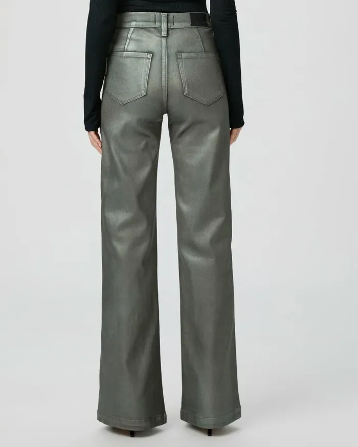 PAIGE Denim Women Leenah Wide Leg Jean 8211 Mystical Green Luxe Coating PAIGE Denim Women Leenah Wide Leg Jean 8211 Mystical Green Luxe Coating