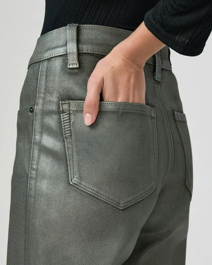 PAIGE Denim Women Leenah Wide Leg Jean 8211 Mystical Green Luxe Coating PAIGE Denim Women Leenah Wide Leg Jean 8211 Mystical Green Luxe Coating
