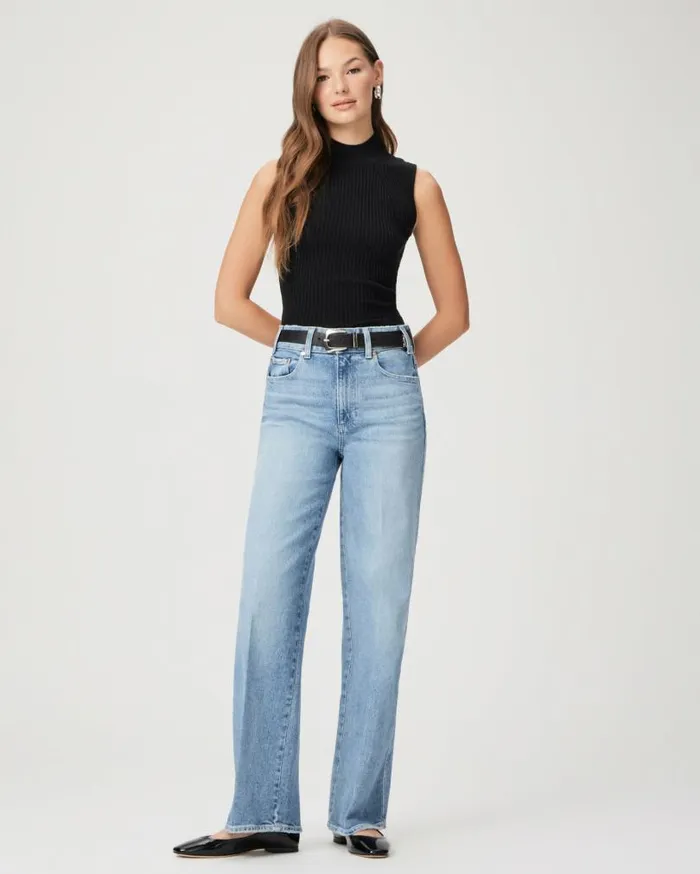 PAIGE Denim Women Sasha 32 Inch Wide Leg Jean 8211 Khristen Distressed