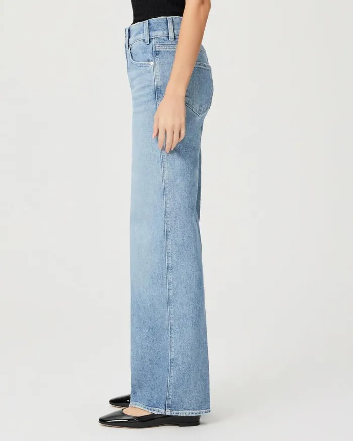 PAIGE Denim Women Sasha 32 Inch Wide Leg Jean 8211 Khristen Distressed