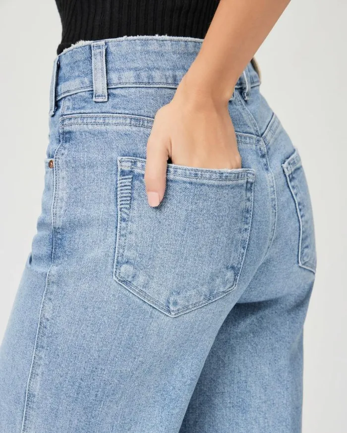 PAIGE Denim Women Sasha 32 Inch Wide Leg Jean 8211 Khristen Distressed