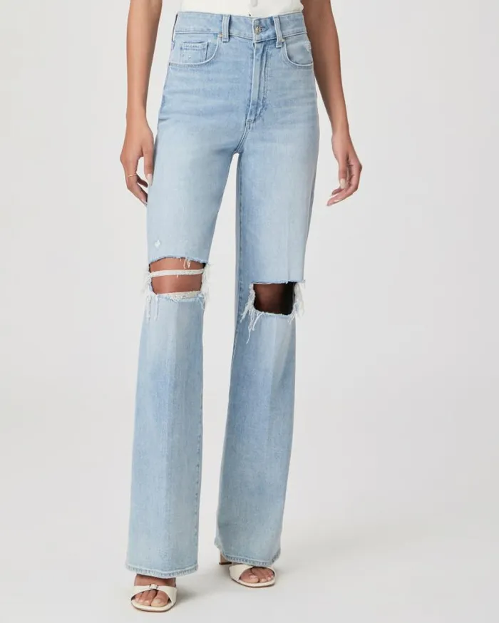 PAIGE Denim Women Sasha Wide Leg Jean 8211 Maeve Destructed PAIGE Denim Women Sasha Wide Leg Jean 8211 Maeve Destructed
