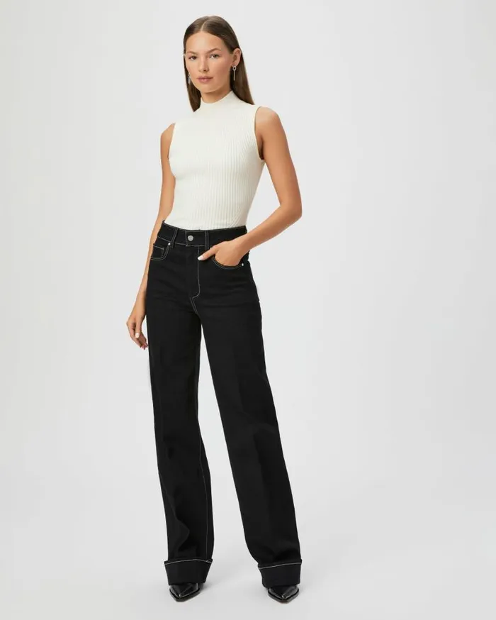 PAIGE Denim Women Sasha Wide Leg Jean 8211 Twilight Black