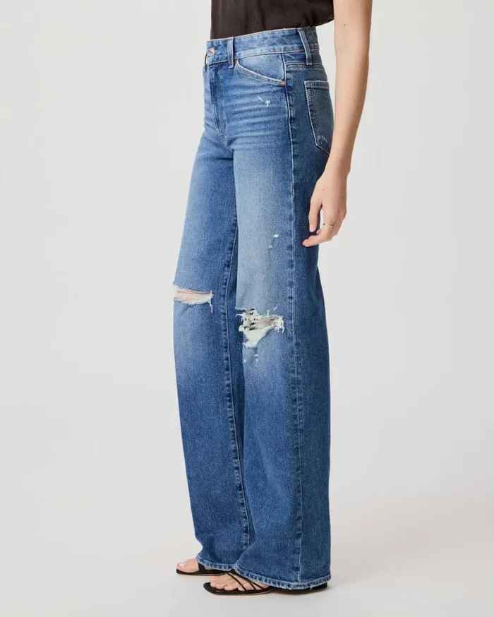 PAIGE Denim Women Sasha Wide Leg Jean 8211 Zahara Destructed PAIGE Denim Women Sasha Wide Leg Jean 8211 Zahara Destructed