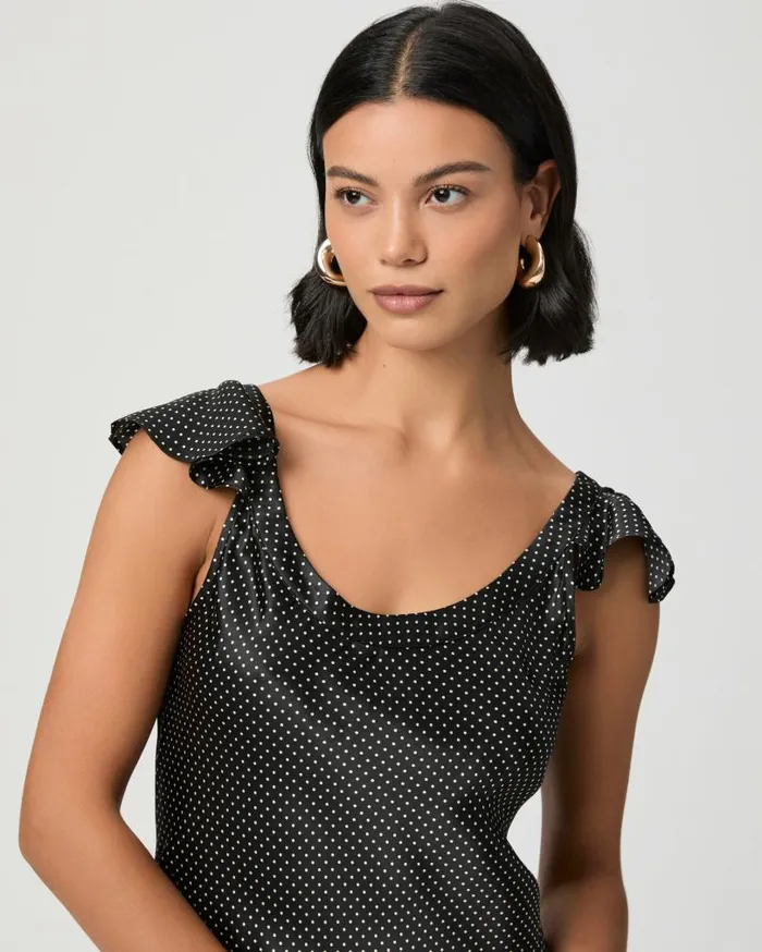 PAIGE Dresses Women Agoura Dress 8211 BlackTravertine Silk PAIGE Dresses Women Agoura Dress 8211 BlackTravertine Silk