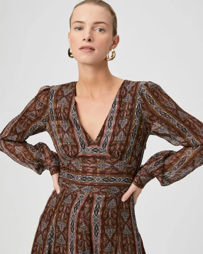 PAIGE Dresses Women Bucatini Dress 8211 Landslide Multi Silk PAIGE Dresses Women Bucatini Dress 8211 Landslide Multi Silk