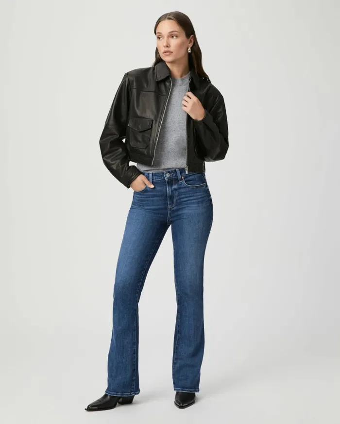 PAIGE Flare Women High Rise Laurel Canyon 32 Inch Bootcut Jean 8211 A Capella