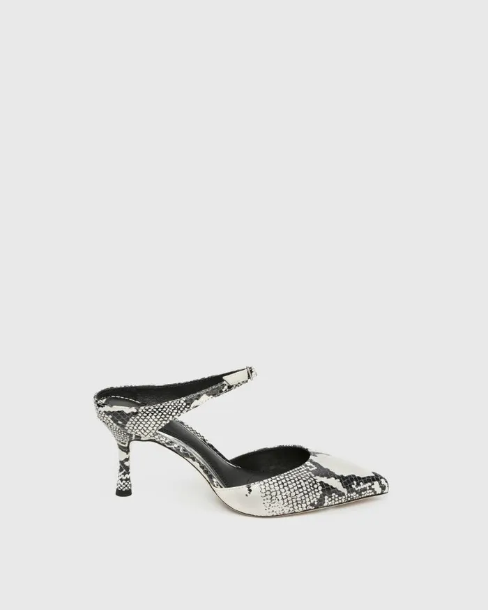 PAIGE Heels and Wedges Women Preston Mule 8211 Natural Multi Snake Leather