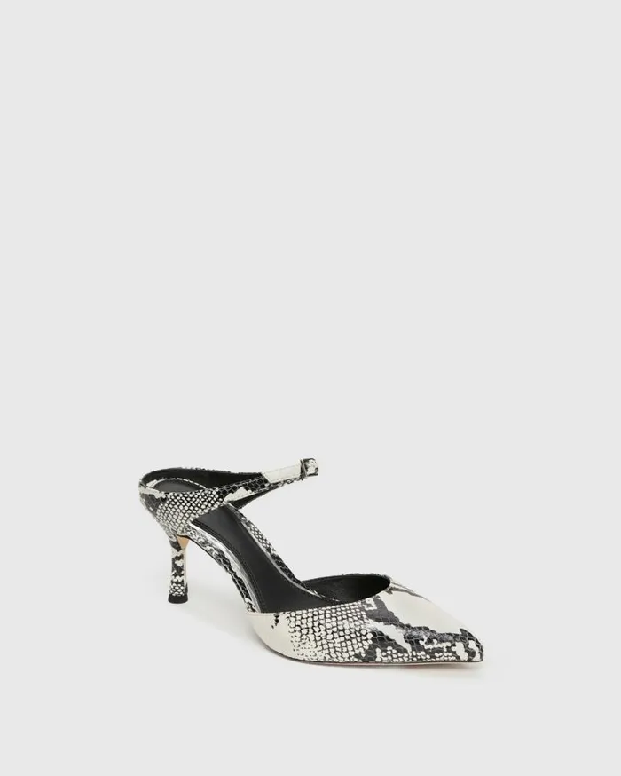 PAIGE Heels and Wedges Women Preston Mule 8211 Natural Multi Snake Leather PAIGE Heels and Wedges Women Preston Mule 8211 Natural Multi Snake Leather
